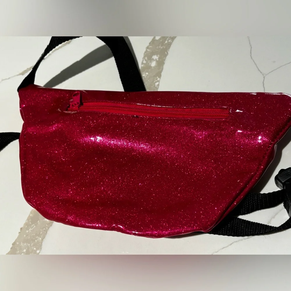 Fanny Pack Shiny Color Design Sparkle Pink Waist Bag For Women Men Kids - Picture 4 of 6